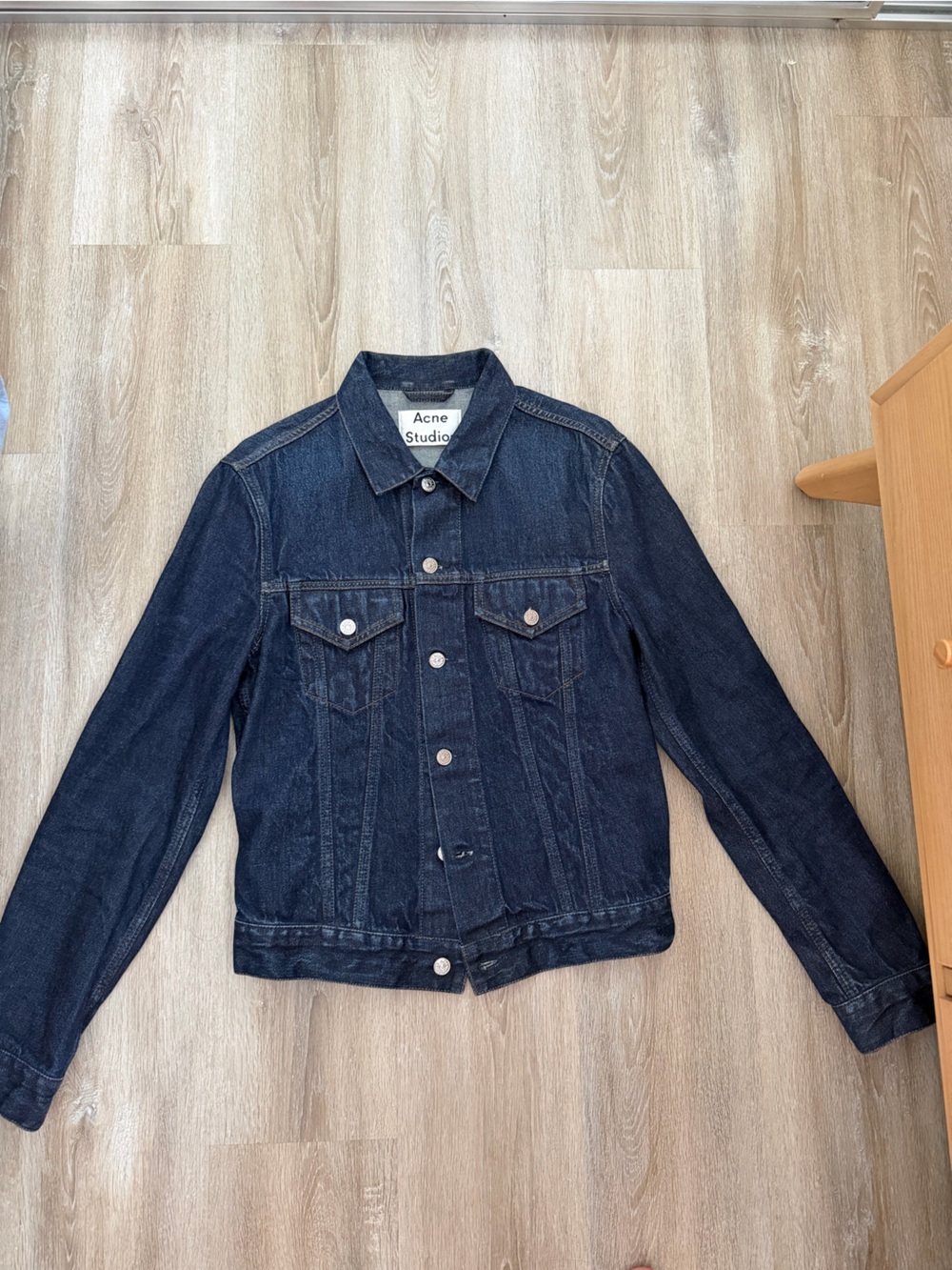 Acne Studios Navy Blue Denim Jacket - Women's